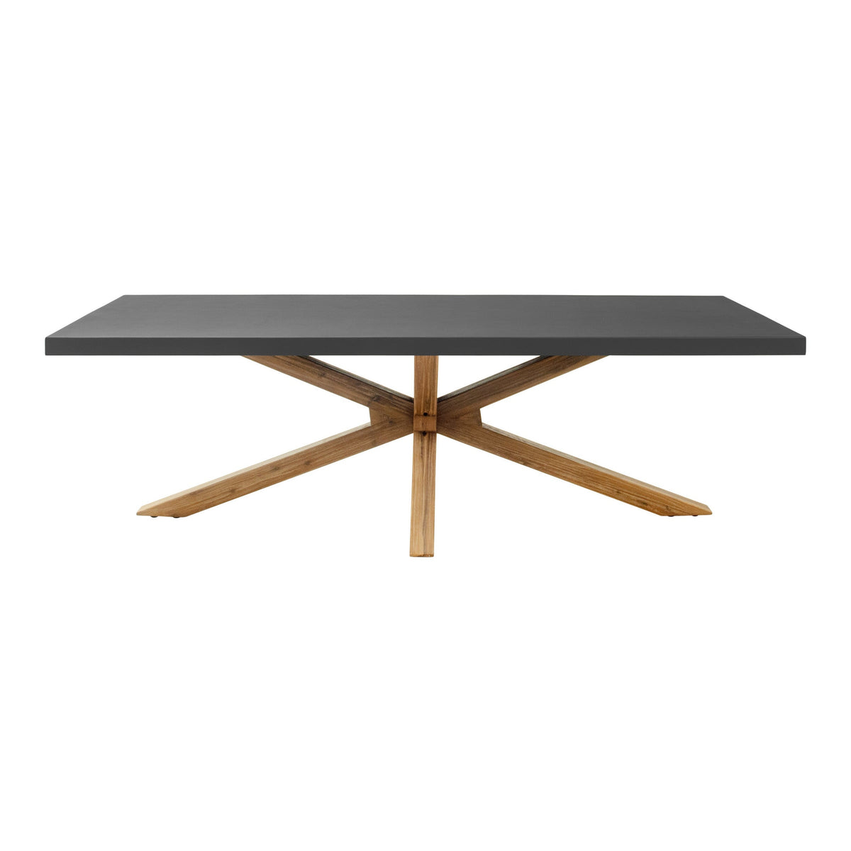 Suan Outdoor Patio Rectangular Dining Table, Gray