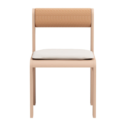 Island Outdoor Patio Dining Chair, Set of 2, White