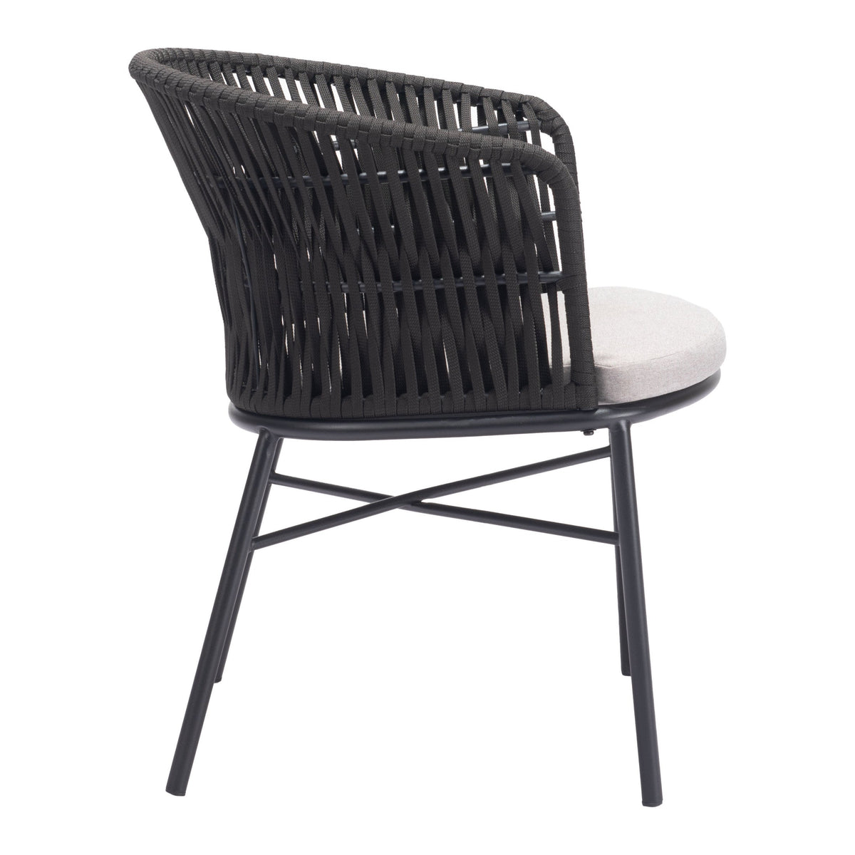 Freycinet Outdoor Patio Dining Chair, Set of 2, Black