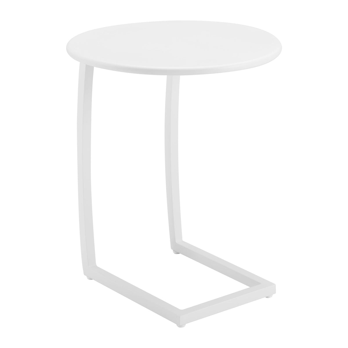 Noga Outdoor Patio End Table, White