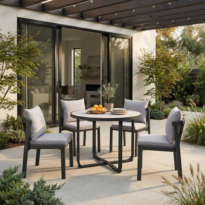 Horizon Outdoor Patio Dining Chair, Set of 2, Gray