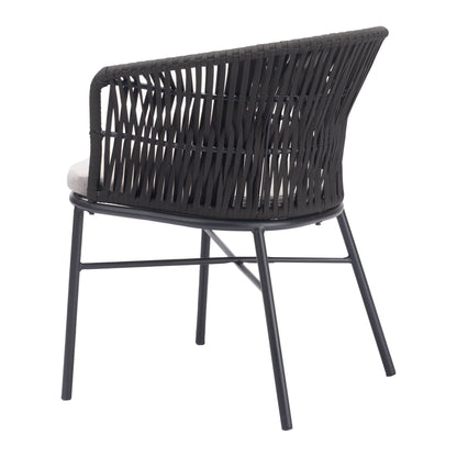 Freycinet Outdoor Patio Dining Chair, Set of 2, Black