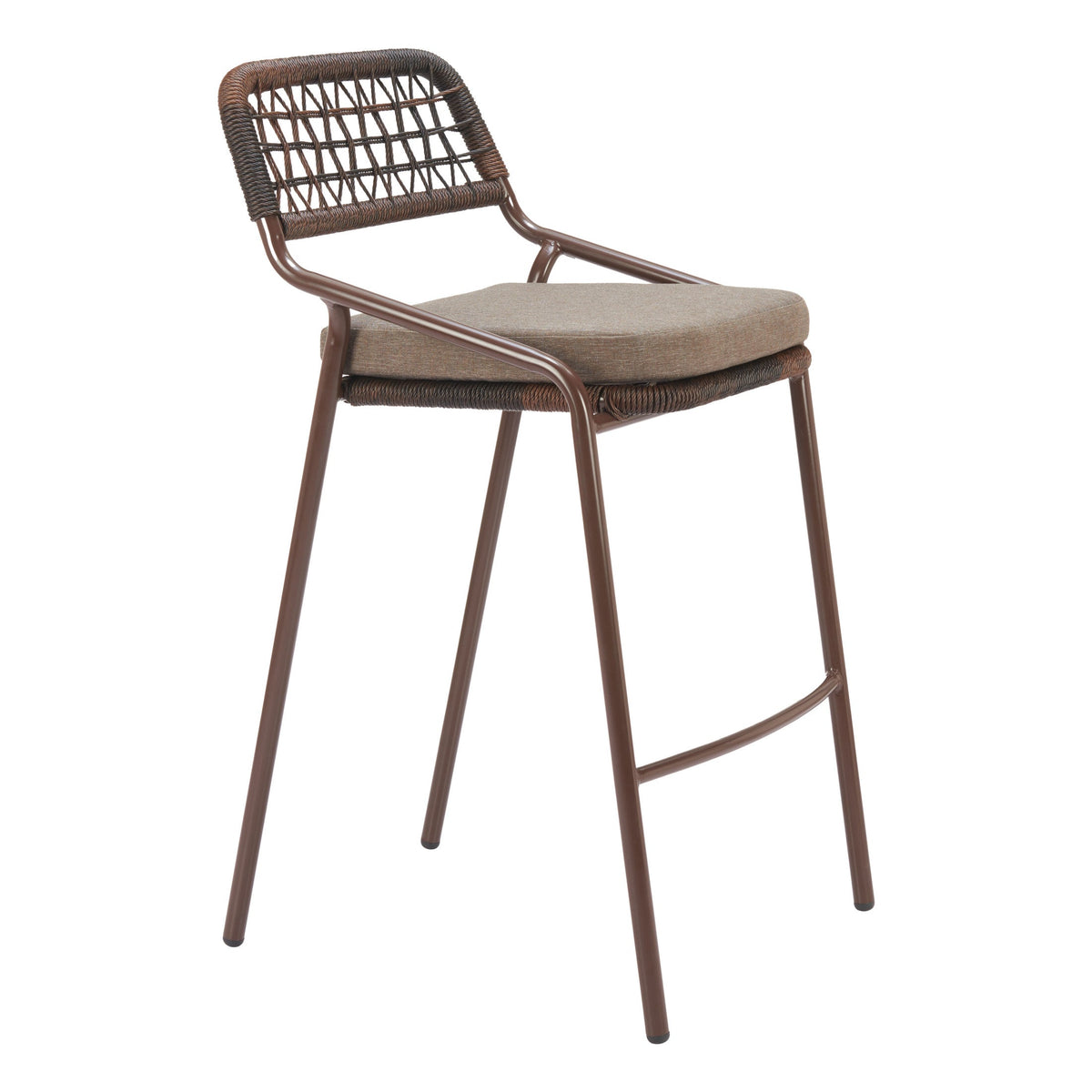 Rio Outdoor Patio Barstool, Set of 2, Brown