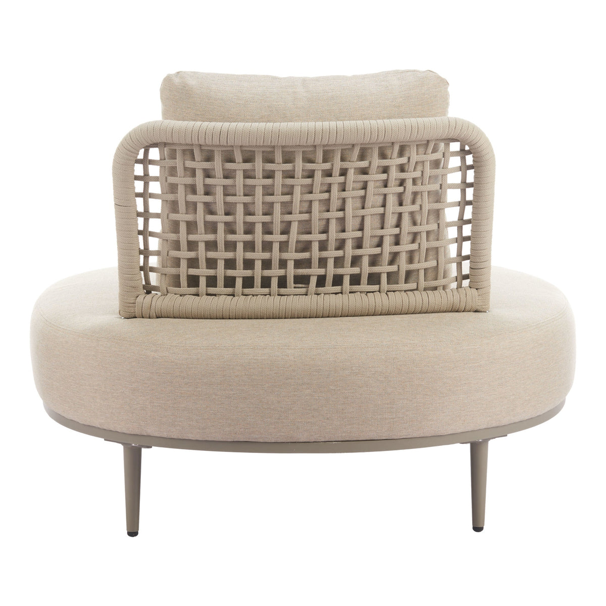 Ruhe Outdoor Patio Accent Chair, Beige