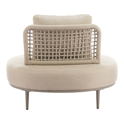 Ruhe Outdoor Patio Accent Chair, Beige