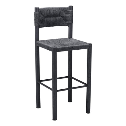 Iska Outdoor Patio Barstool, Set of 2, Black