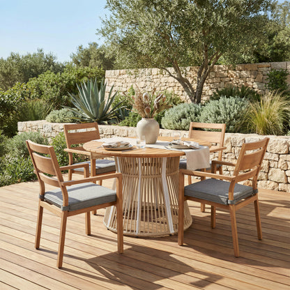 Rader Outdoor Patio Dining Chair, Set of 2, Natural