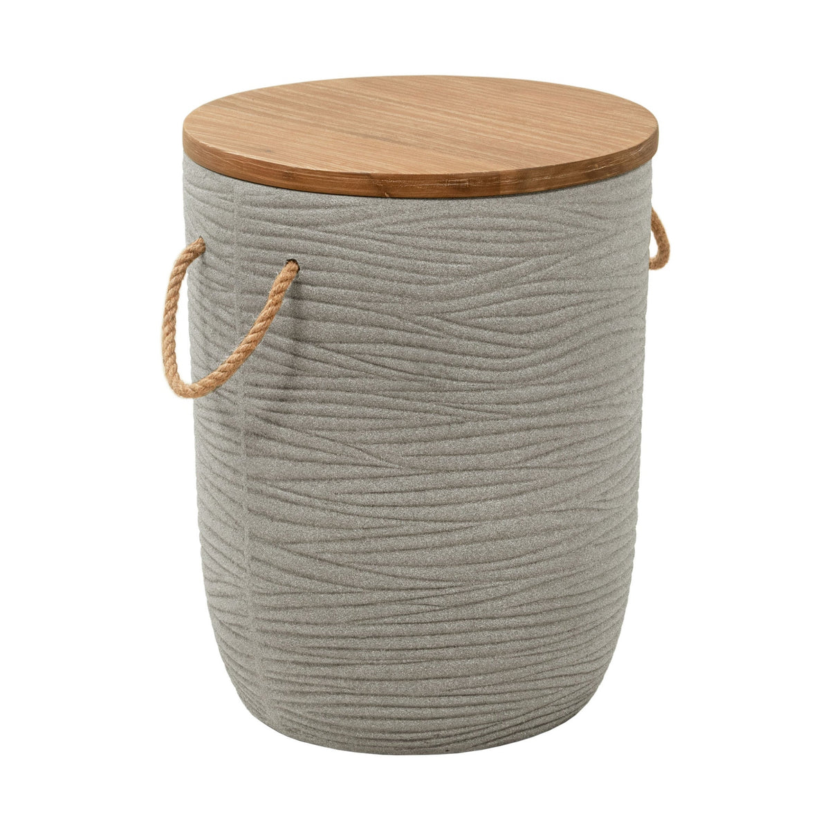 Biban Outdoor Patio Side Table, Natural & Gray