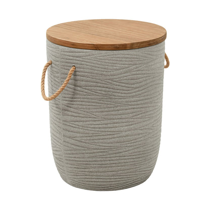 Biban Outdoor Patio Side Table, Natural & Gray