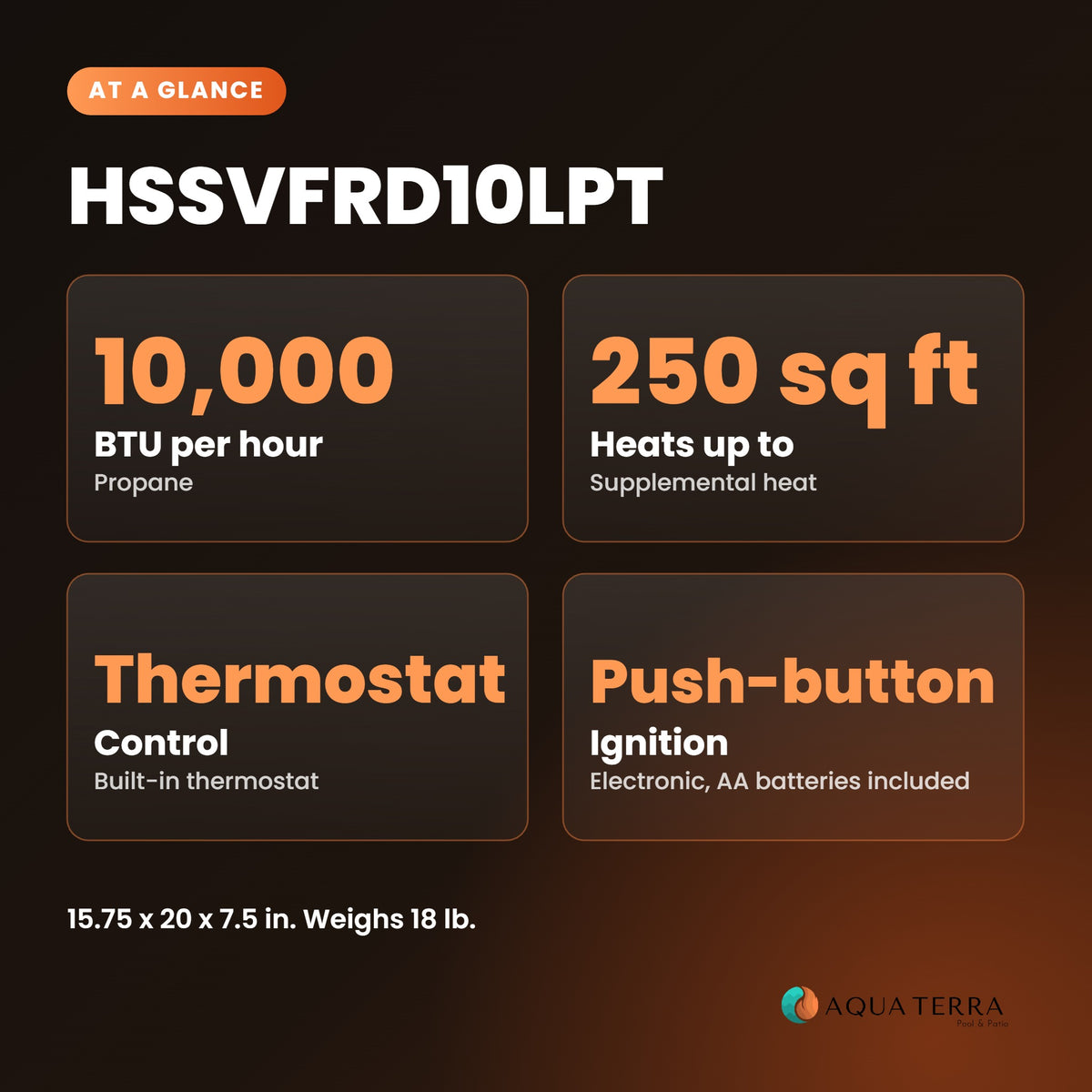 Heatstar HSSVFRD10LPT, at a glance specifications