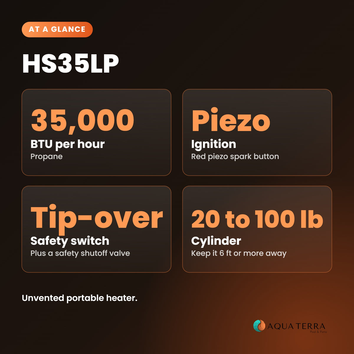 Heatstar HS35LP, at a glance specifications