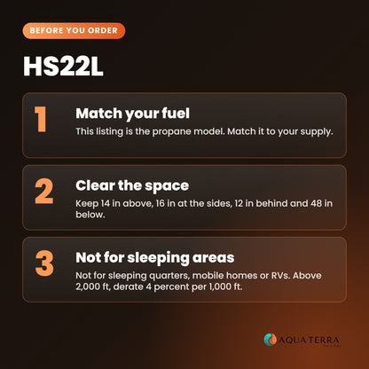 Heatstar HS22L, before you order