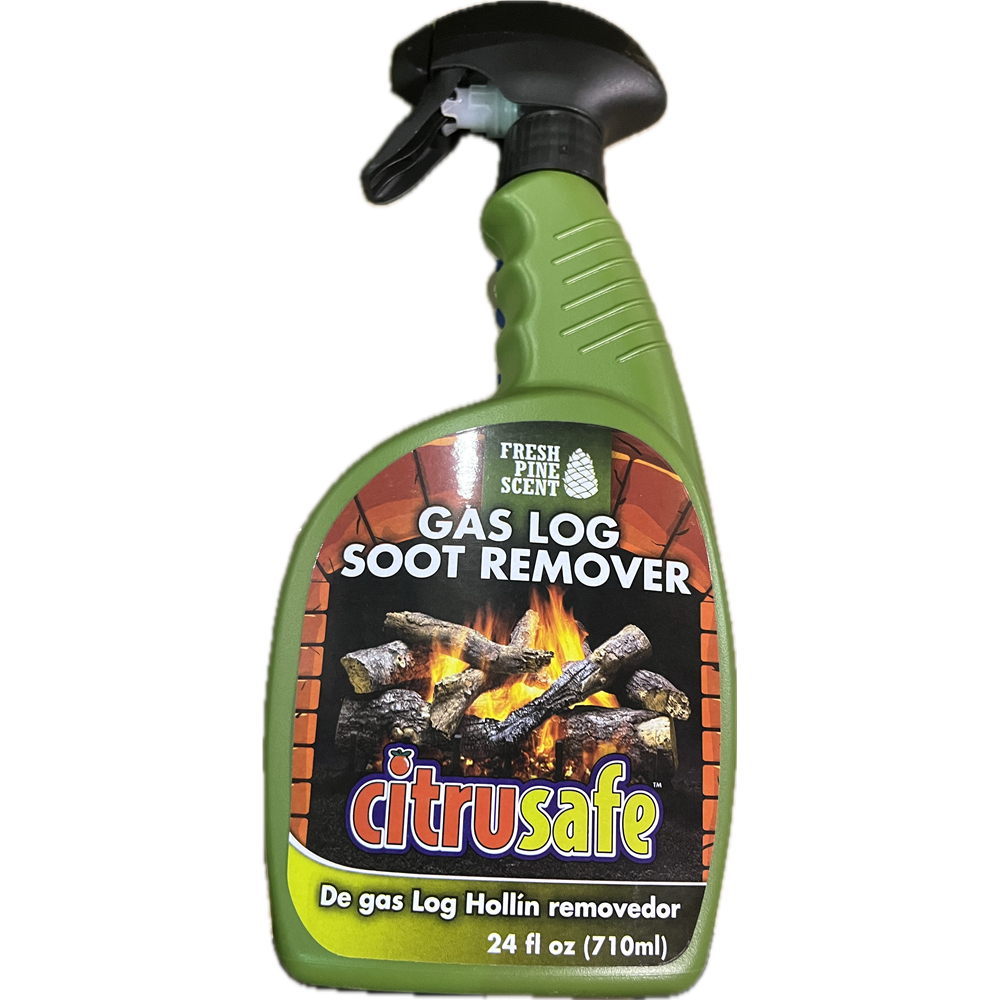 CitruSafe gas log soot remover for vented decorative gas logs