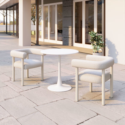 Sunbath Outdoor Patio Dining Chair, Set of 2, White
