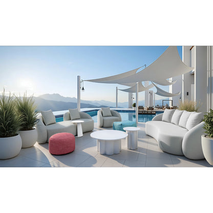 Aroz Outdoor Patio Ottoman, Green