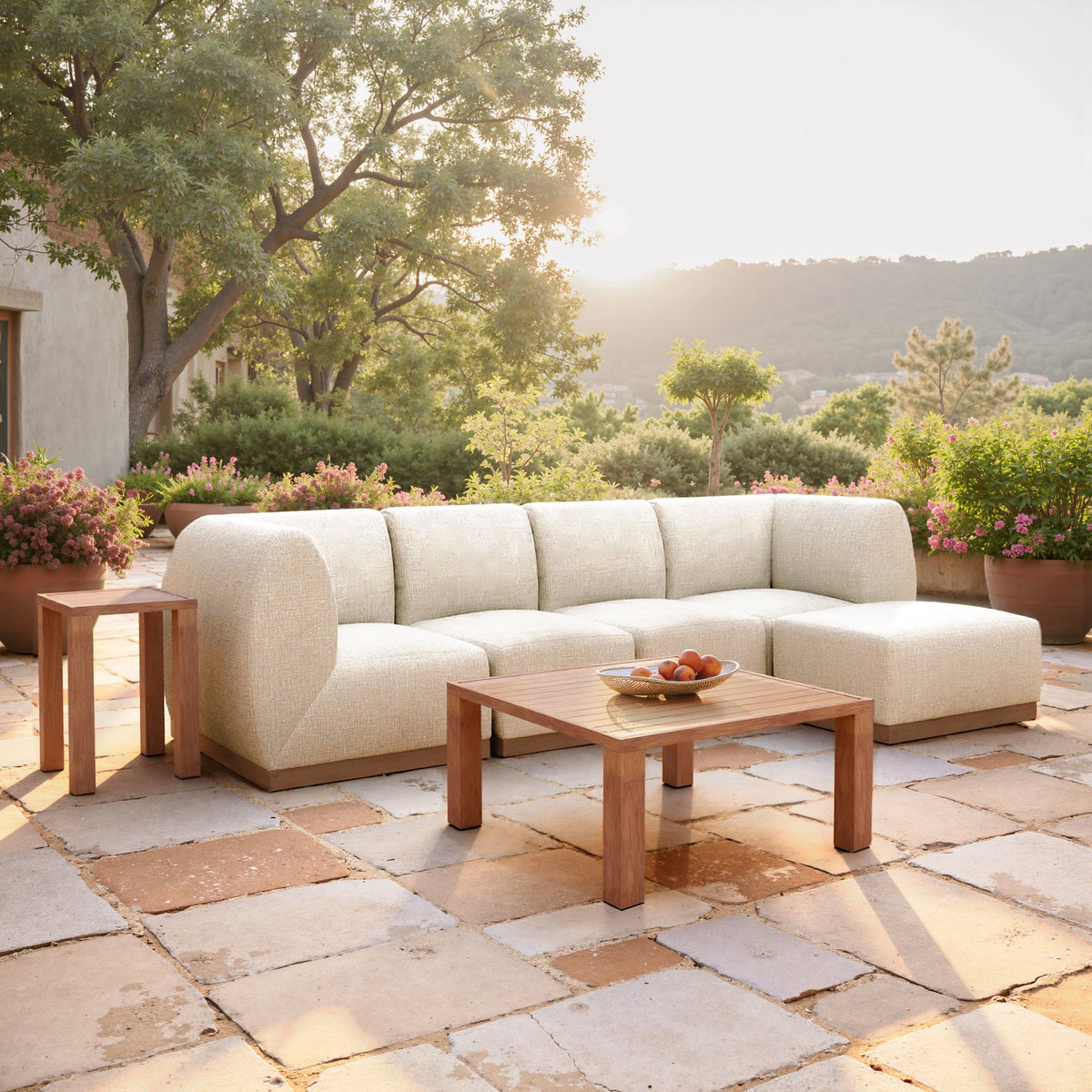 Regels Outdoor Patio Coffee Table, Natural