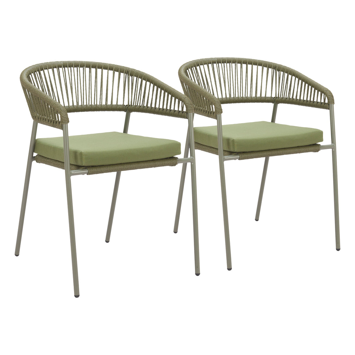 Skye Outdoor Patio Dining Chair, Set of 2, Green