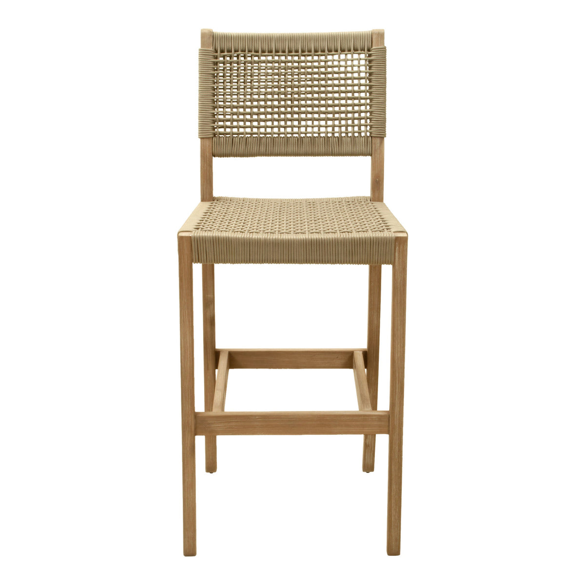 Corde Outdoor Patio Barstool, Beige