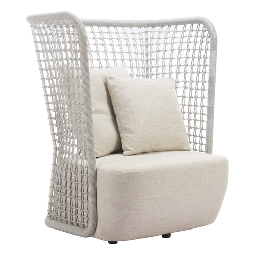 Hudu Outdoor Patio Accent Chair, Beige