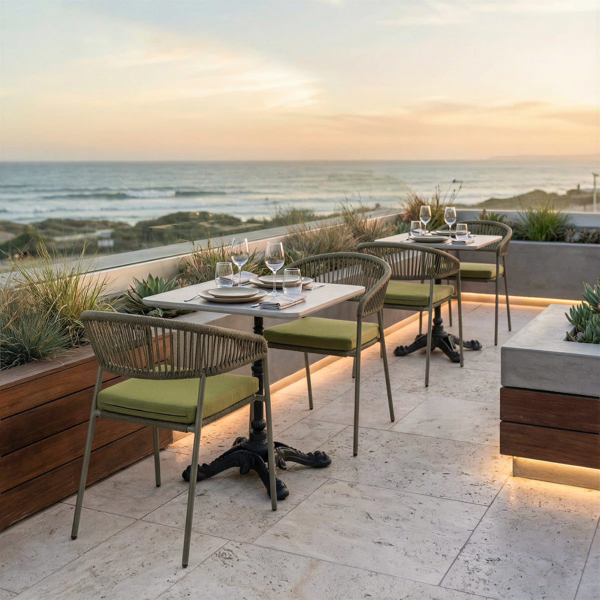 Alfresco Outdoor Patio Dining Table, Gray