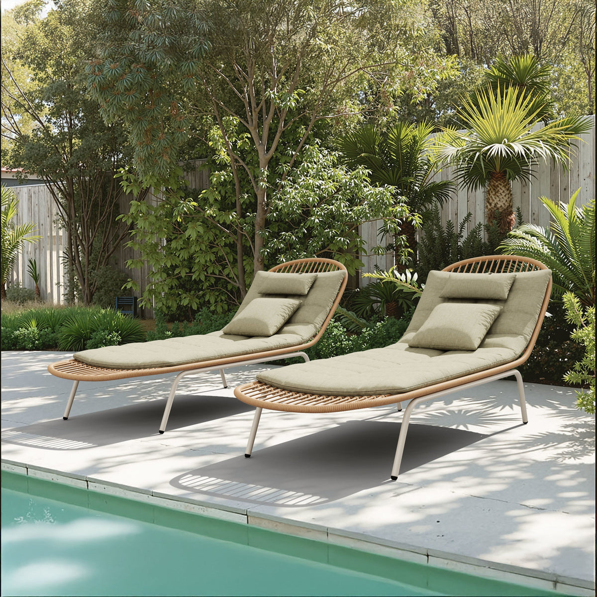 Skim Outdoor Patio Chaise Lounge, Multicolor