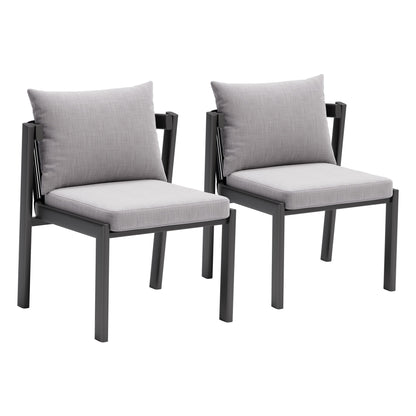 Horizon Outdoor Patio Dining Chair, Set of 2, Gray