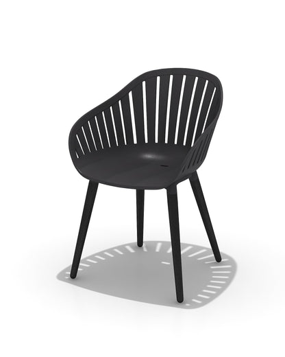 LifestyleGarden Nassau Resin and Aluminum Outdoor Dining Chairs, Set of 4