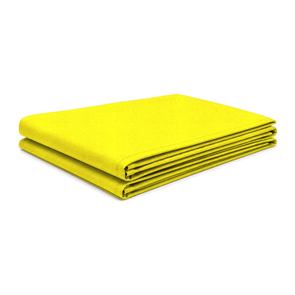 Tara Shade DeLux replacement canopy folded, in Sunflower, shown on a white background