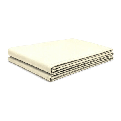 Tara Shade DeLux back shade panel fabric folded, in Vanilla, shown on a white background