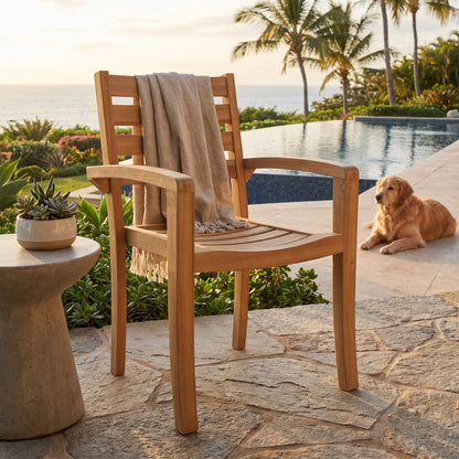 Anderson Teak Catalina Stackable Armchair (Fully Built & 4 pcs in a box)