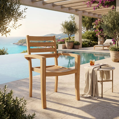 Anderson Teak Catalina Stackable Armchair (Fully Built & 4 pcs in a box)