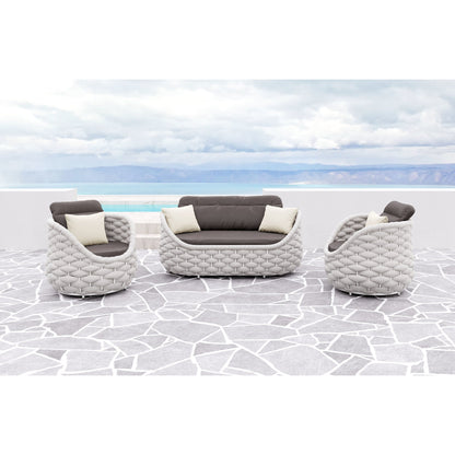 Coral Reef Outdoor Patio Loveseat, Gray