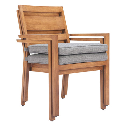 Rader Outdoor Patio Dining Chair, Set of 2, Natural