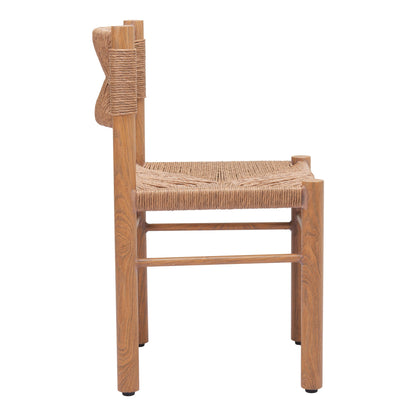 Iska Outdoor Patio Dining Chair, Set of 2, Natural