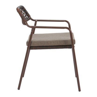 Rio Outdoor Patio Dining Chair, Set of 2, Brown