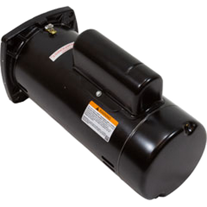 Century SQS1202R 48Y frame square flange pool pump motor, rear three-quarter view with capacitor cover