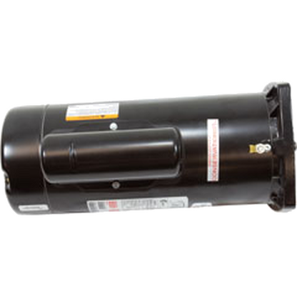 Century SQS1202R pool pump motor side profile showing the black open drip proof housing and square flange