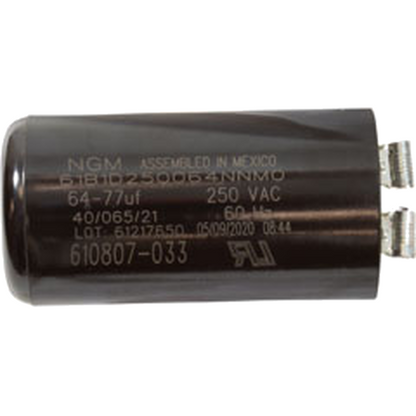 Start capacitor supplied with the Century SQS1202R pool pump motor, rated 64 to 77 uF at 250 VAC