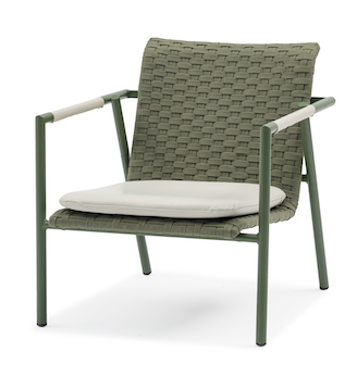 COUTURE Jardin Billie Occasional Chair in Greige Aluminum / Oyster Strap