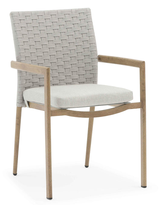 COUTURE Jardin Lounge Dining Chair in Oak Aluminum