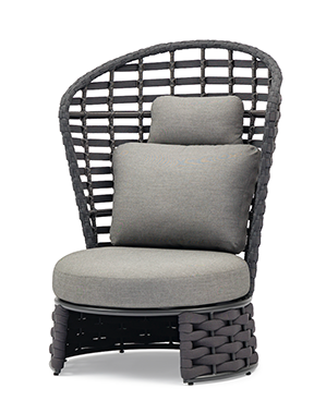 COUTURE Jardin Noble Highback Chair in Anthracite Max Rope