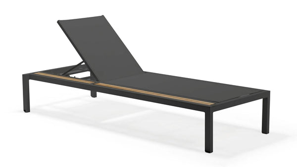COUTURE Jardin Oasis Chaise Lounge with Side Table in Anthracite Alu / HPL