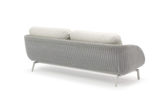 COUTURE Jardin Scoop Sofa in Light Grey Aluminum / Silver Rope