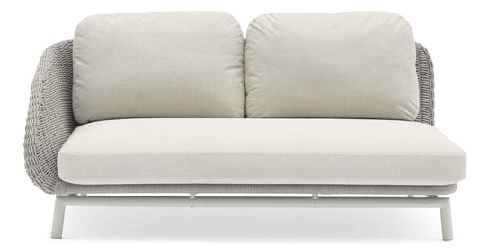 COUTURE Jardin Scoop Right Hand Sofa in Light Grey Aluminum / Silver Rope
