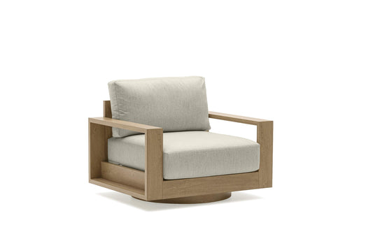 COUTURE Jardin Sky Swivel Chair, Oak Top in Oak