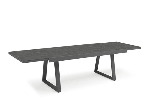 COUTURE Jardin Together Extension Dining Table, Ceramic Glass Top in Anthracite Aluminum