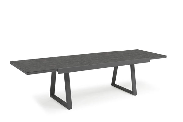 COUTURE Jardin Together Extension Dining Table, Ceramic Glass Top in Anthracite Aluminum