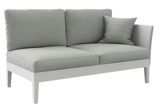 COUTURE Jardin Welcome Right Arm Facing Love Seat in White / Eden