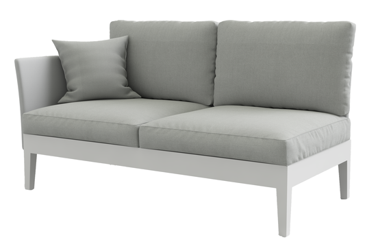 COUTURE Jardin Welcome Left Arm Facing Love Seat in White / Eden