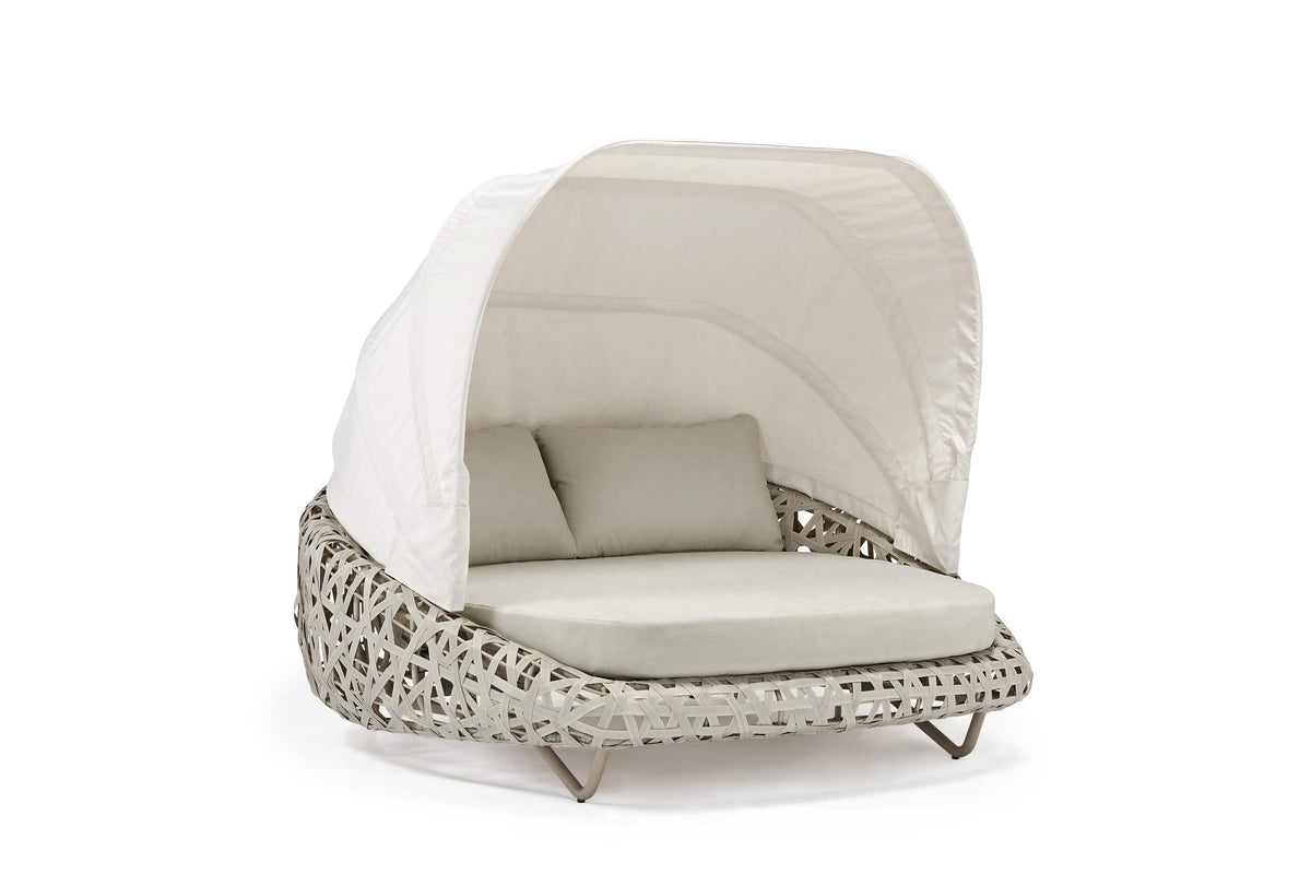 COUTURE Jardin Curl Daybed with Canopy in Greige